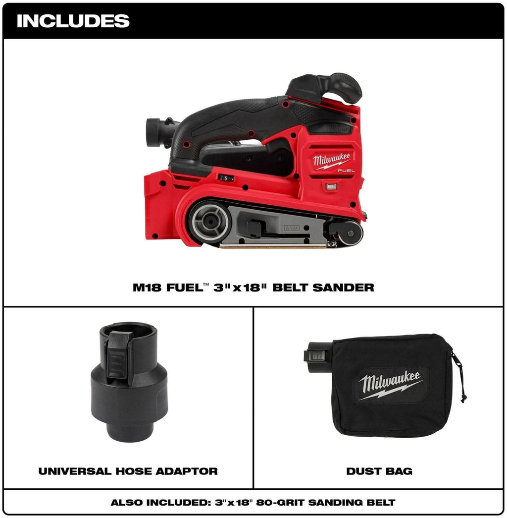 Milwaukee 2832-20 M18 FUEL 3-in. x 18-in. Cordless Belt Sander