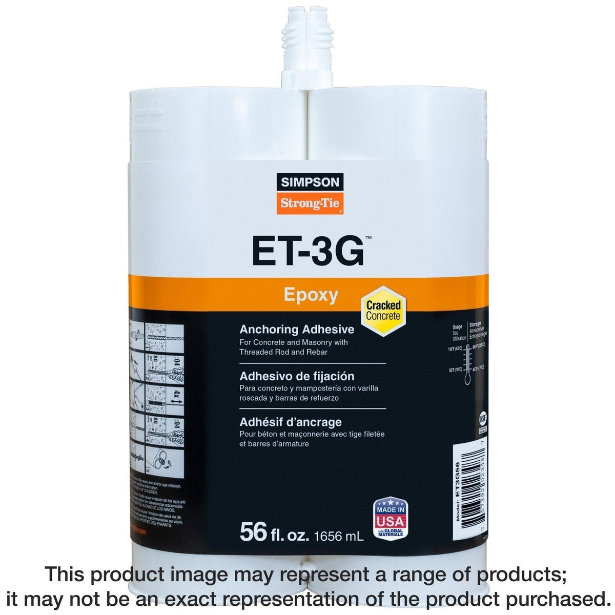 Simpson Strong-Tie ET3G56 ET-3G 56 oz. Epoxy Adhesive Cartridge