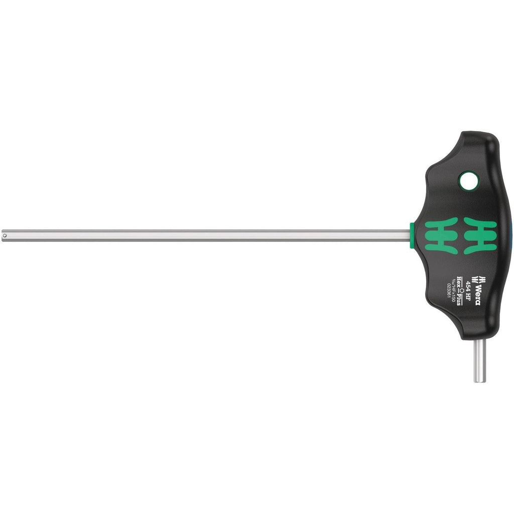 Wera 454 Hf T-Handle Hexagon Screwdriver Hex-Plus With Holding Function, Imperial, 5/32-in.x150-mm.