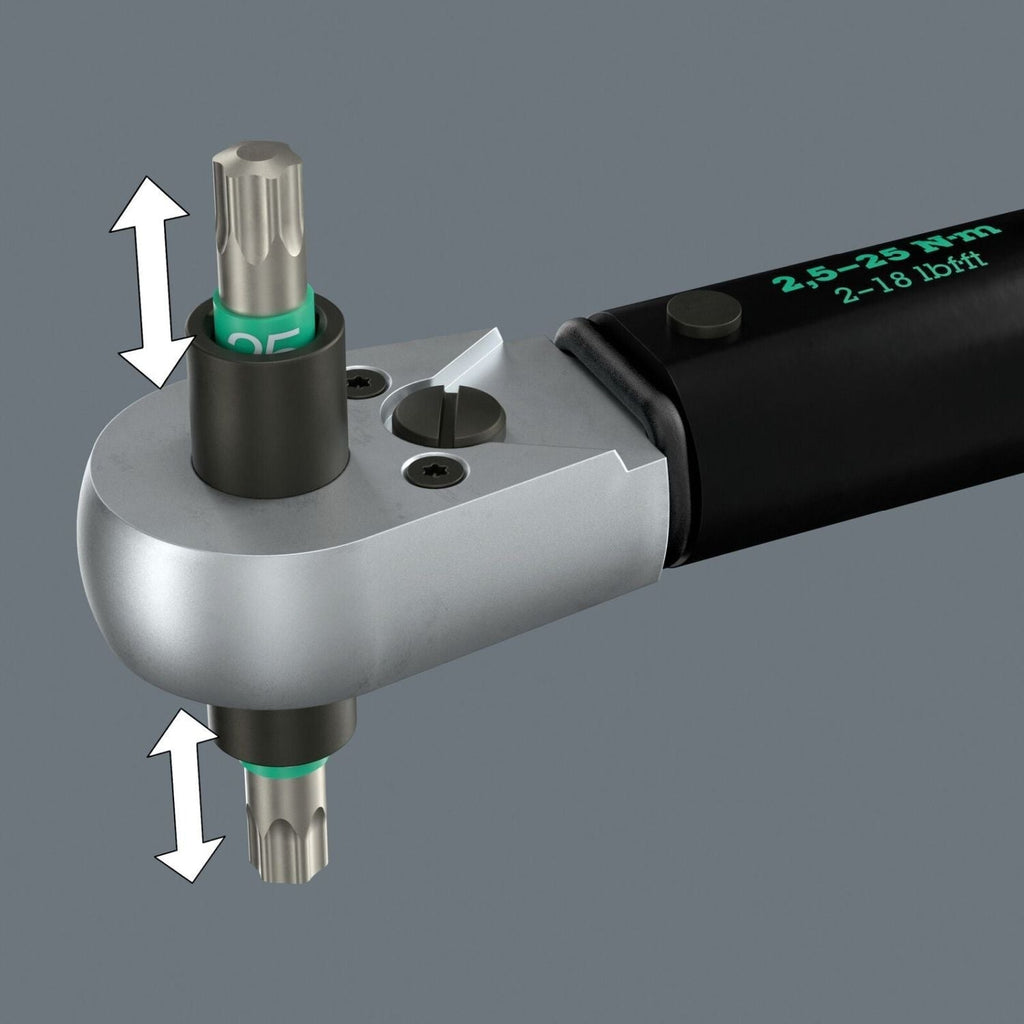 Wera Click-Torque Lock A 6 R/L Torque Wrench, Adjustable, Torque Lock Function, Continuous Bit Mounting (1/4-in.), 2.5-25 Nm, 1/4-in.x2.5-25 Nm