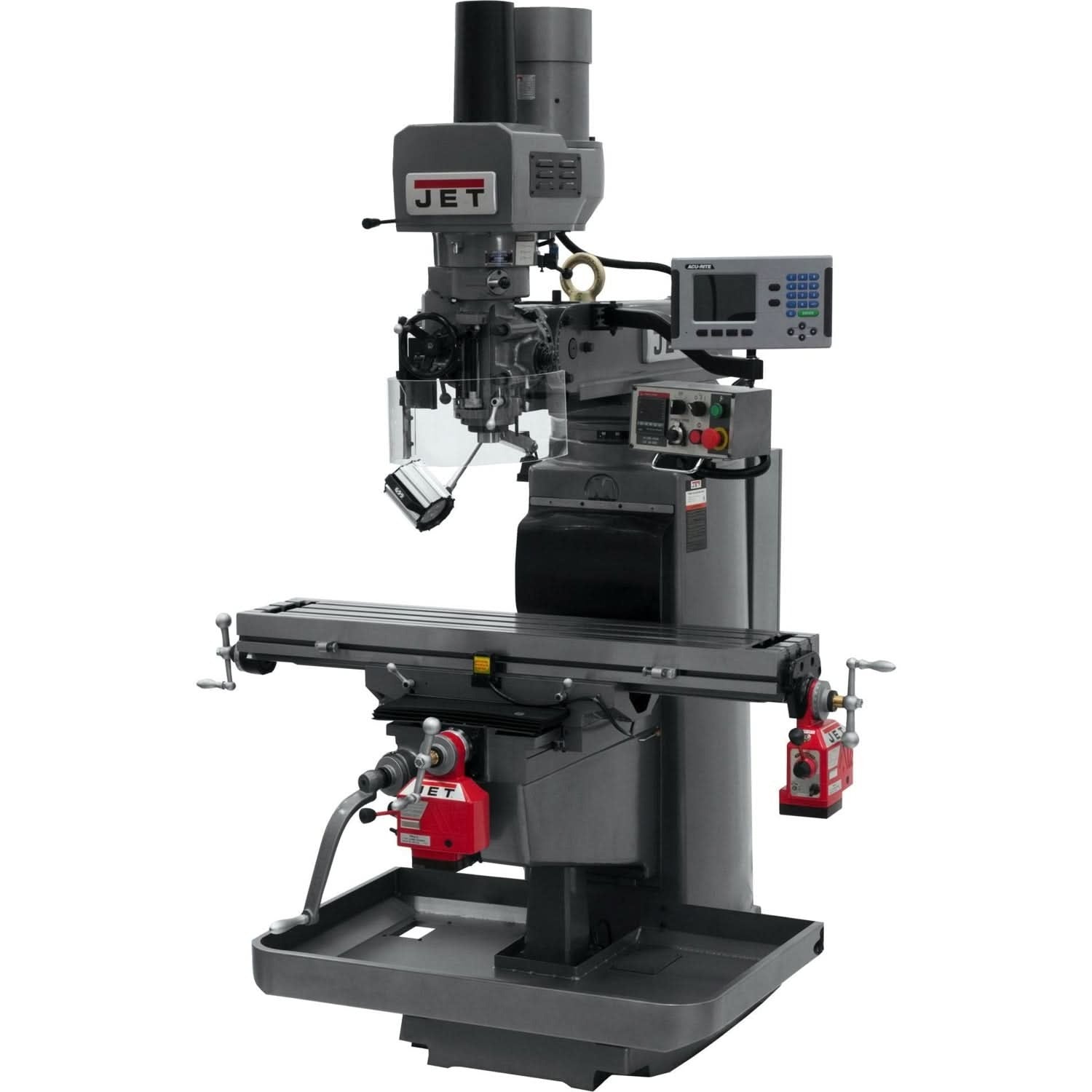 Jet Tools 690627 JTM-1050EVS2/230 Mill With 3-Axis Acu-Rite 200S DRO (Knee) With X and Y-Axis Powerfeeds