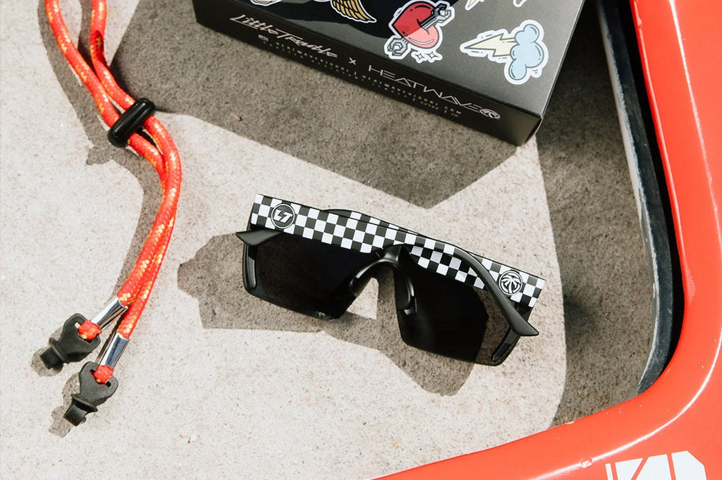 Heat Wave Kids Lazer Face Little Trouble X Heat Wave Checkered Flag Sunglasses