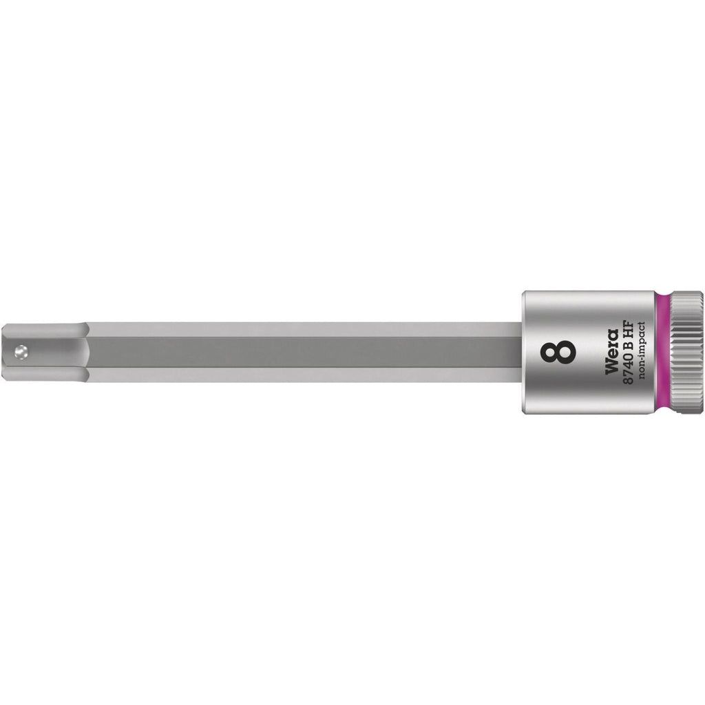 Wera 8740 B Hf Zyklop Bit Socket With Holding Function, 3/8-in. Drive, 8x100-mm.