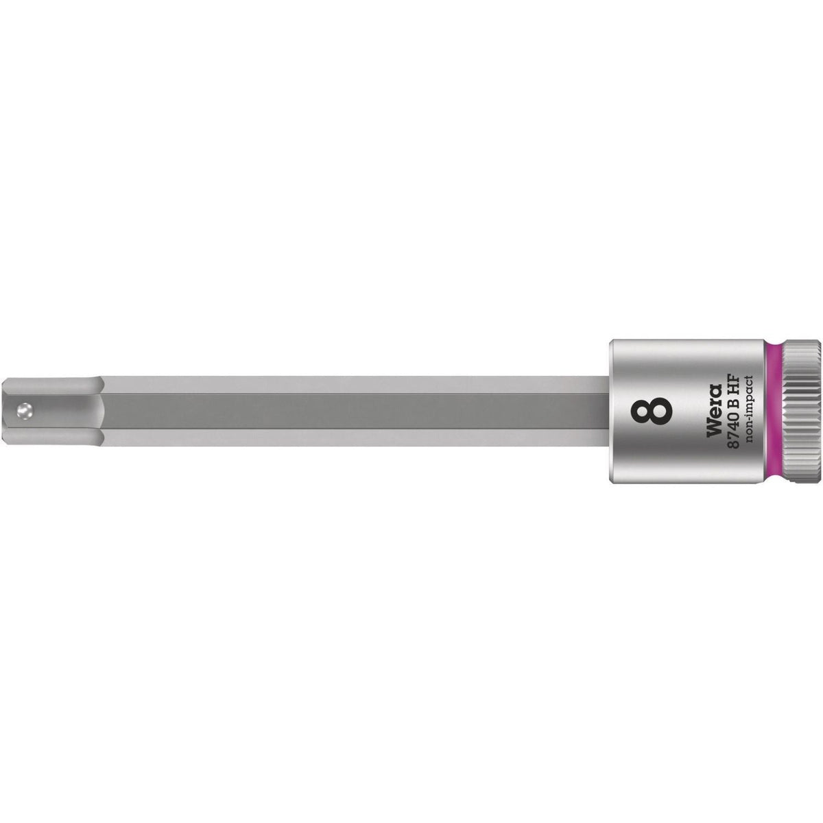 Wera 8740 B Hf Zyklop Bit Socket With Holding Function, 3/8-in. Drive, 8x100-mm.
