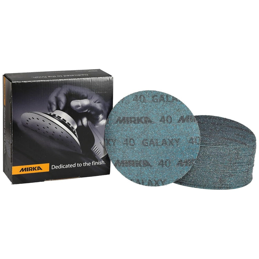 Mirka Galaxy 6-in. 1500 Grit Hook and Loop Sanding Discs, 50-Pack for Epoxy, Wood, and Metal (FY-622-1500)