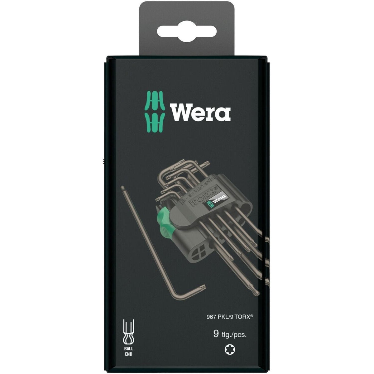 Wera 967/9 Torx 1 SB Torx L-Key Set, Blacklaser, 9-Pieces