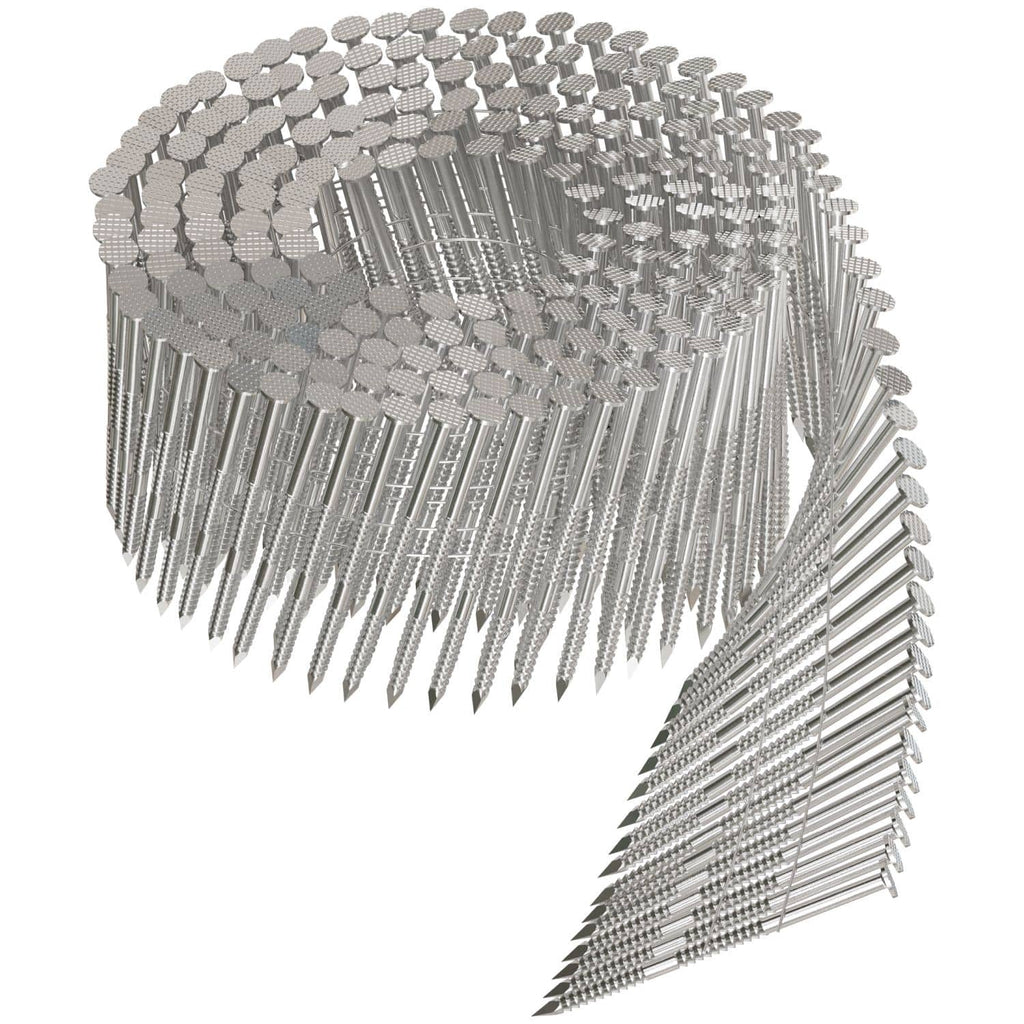 Simpson Strong-Tie T12A225PNJ 15° Wire Coil, Full Round Head, Ring-Shank Decking/Framing Nail, 2-1/4-in. x .099-in. Type 316, 1800-Pack