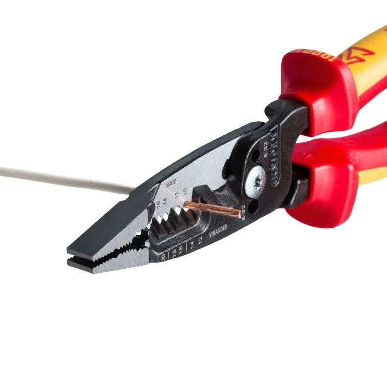 Knipex 8-in Forged Wire Stripper 20-10 AWG-1000V Insulated (13 78 8 SBA)