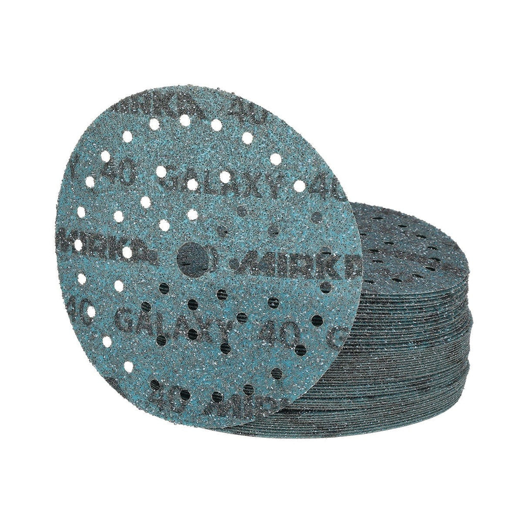 Mirka Galaxy 6-in. 40 Grit Hook and Loop Sanding Disc 50-Pack, Multifit Ceramic Abrasive (FY-6MF-040)
