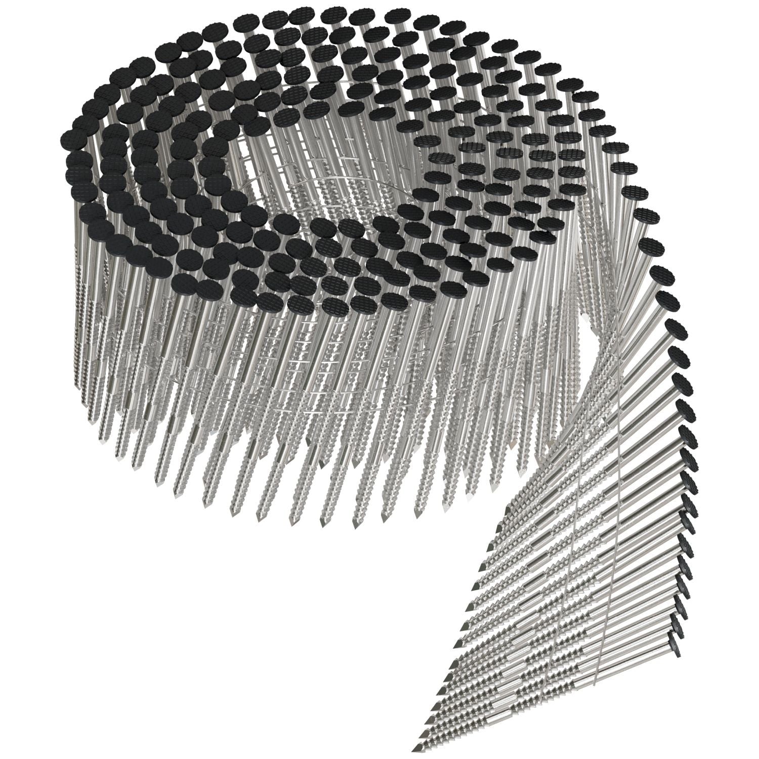 Simpson Strong-Tie S13A225CCB 15° Wire Coil, Painted Full Round Head, Ring-Shank Nail, 2-1/4-in. x .092-in. Type 304, Dark Brown, 3600-Pack