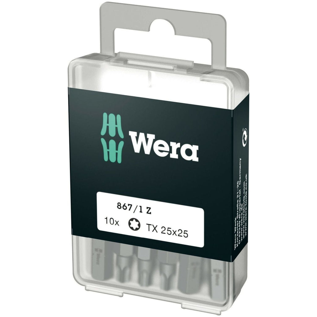 Wera 867/1 Diy Torx Bit, Torx 25x25-mm., 10-Pieces
