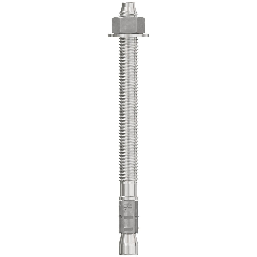Simpson Strong-Tie STB2-37500S4F50 Strong-Bolt 2, 3/8-in. x 5-in. Type 304 Stainless-Steel Wedge Anchor, Fully Assembled, 50-Pack