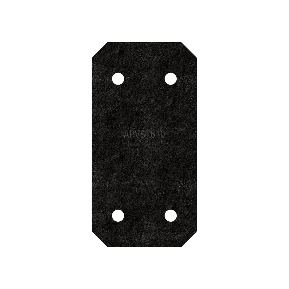 Simpson Strong-Tie APVST610 Outdoor Accents Avant Collection 5-in. x 9-3/4-in. ZMAX, Black Powder-Coated Strap for 6x