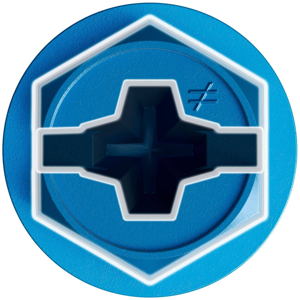 Simpson Strong-Tie TNT25214H Titen Turbo, 1/4-in. x 2-1/4-in. Hex-Head Concrete and Masonry Screw, Blue, 100-Pack