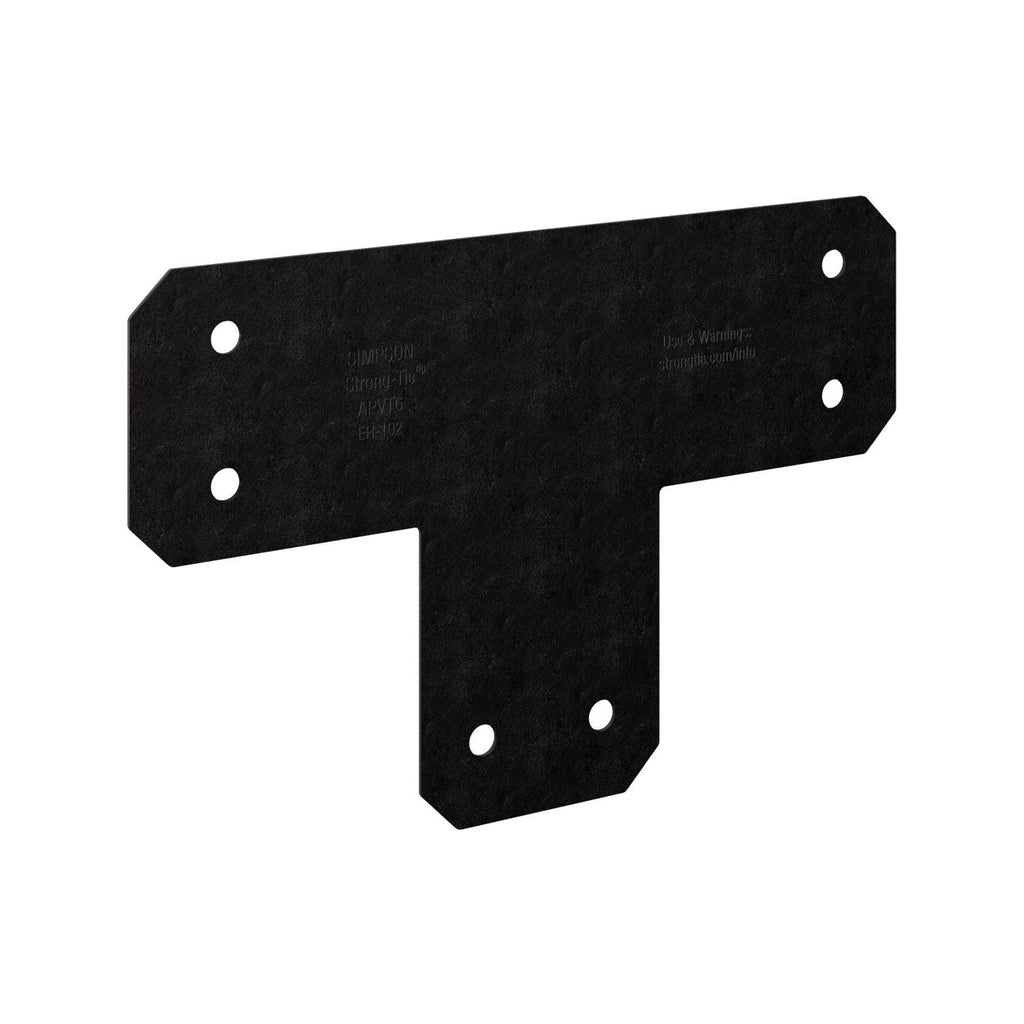 Simpson Strong-Tie Outdoor Accents Avant Collection ZMAX, Black Powder-Coated T Strap for 6x6 (APVT6)