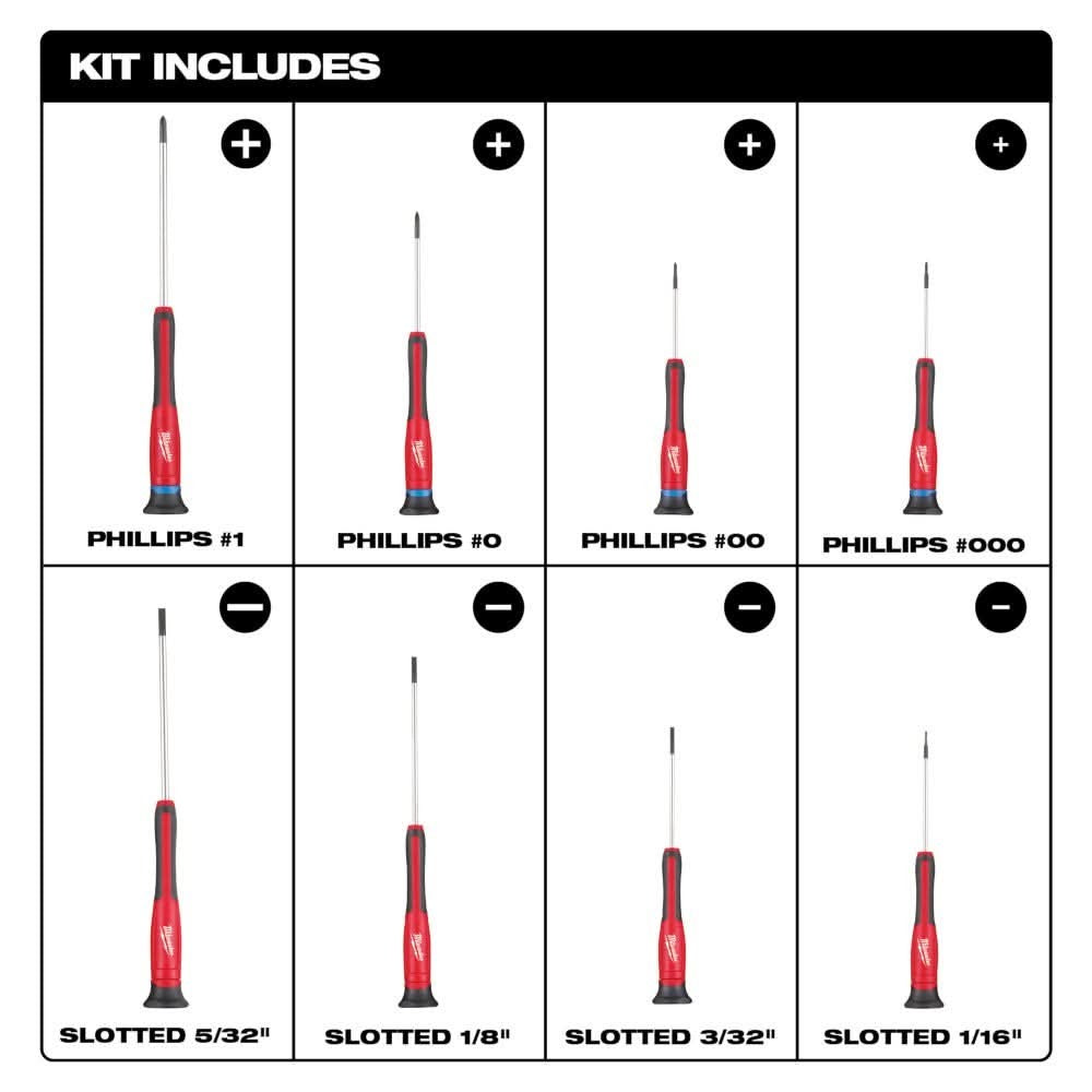 Milwaukee 48-22-2614 Precision 8-Piece Screwdriver Set
