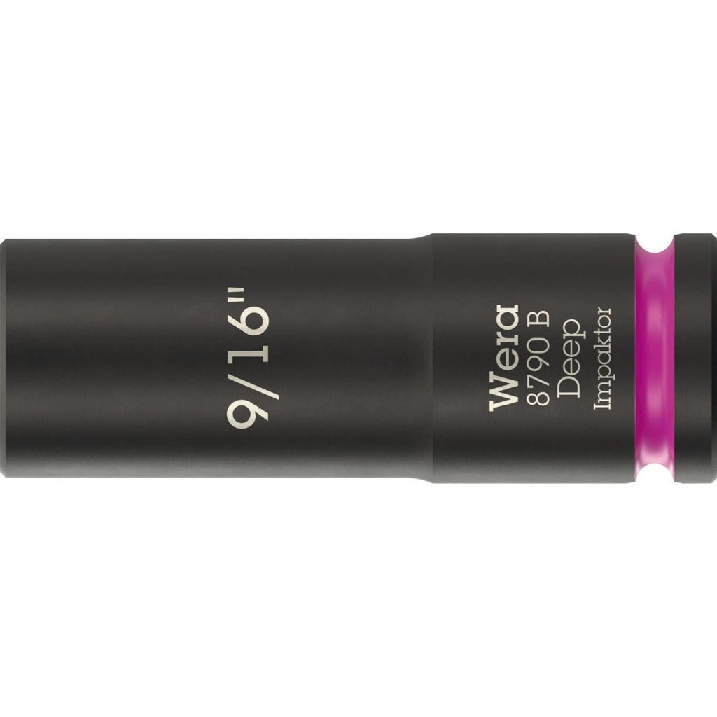 Wera 8790 B Impaktor Deep Socket With 3/8-in. Drive, 9/16-in.x63-mm.