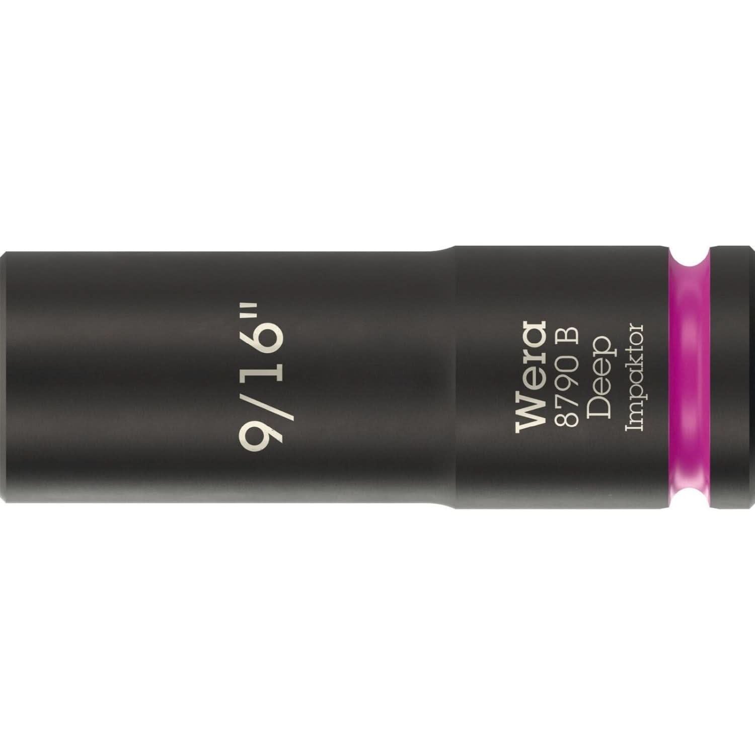 Wera 8790 B Impaktor Deep Socket With 3/8-in. Drive, 9/16-in.x63-mm.