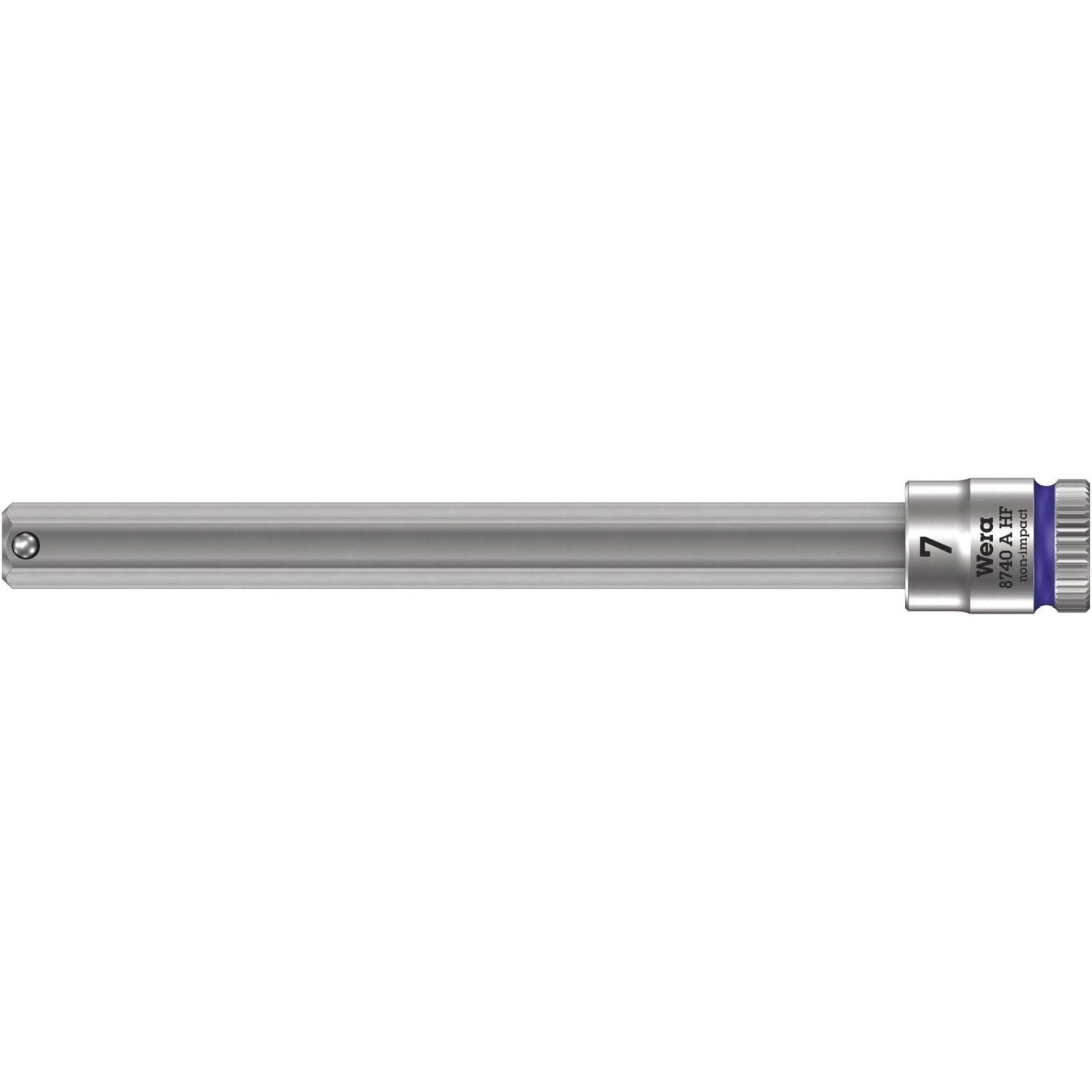 Wera 8740 A Hf Zyklop Bit Socket With Holding Function, 1/4-in. Drive, 7x100-mm.