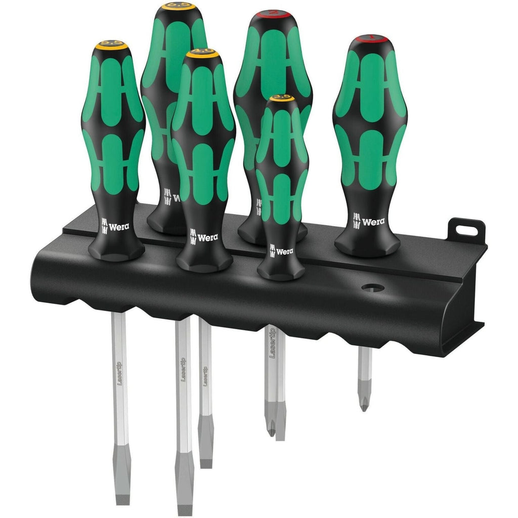 Wera 334 Sk/6 Rack Screwdriver Set Kraftform Plus Lasertip And Rack, 6-Pieces