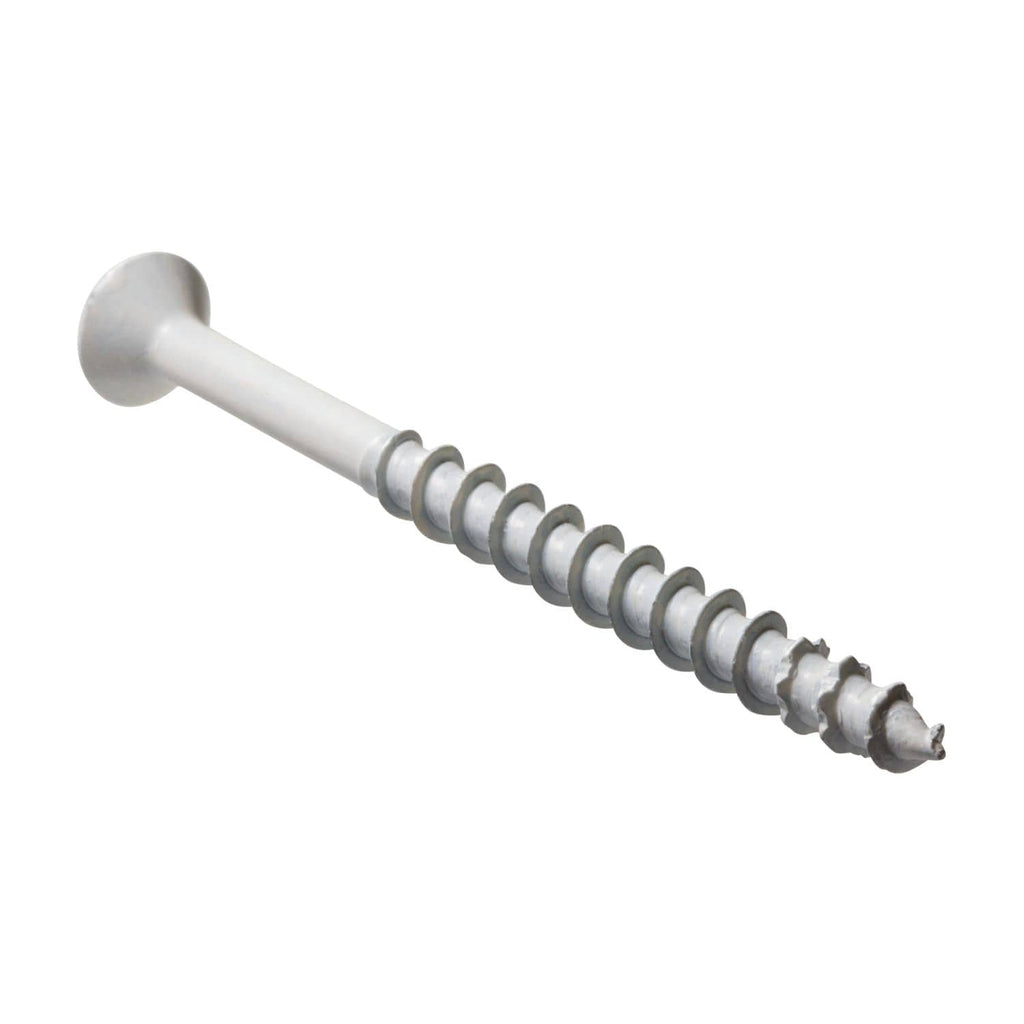 Simpson Strong-Tie TNTW18234TFC25 Titen Turbo, 3/16-in. x 2-3/4-in. 6-Lobe Flat-Head Concrete and Masonry Screw, White, 25-Pack