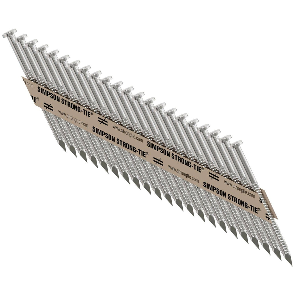 Simpson Strong-Tie T9A250MCN Strong-Drive 33° SCNR RING-SHANK CONNECTOR Nail, 2-1/2-in. x .148-in. Type 316, 1000-Pack