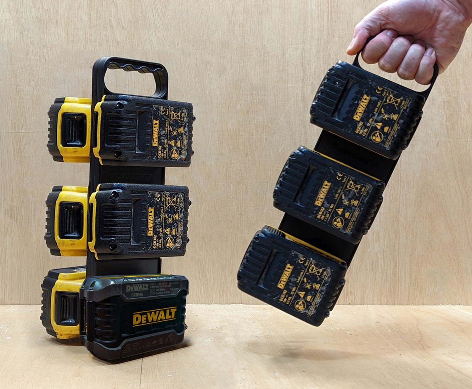 StealthMounts Battery Holder with Handle For DeWalt Batteries