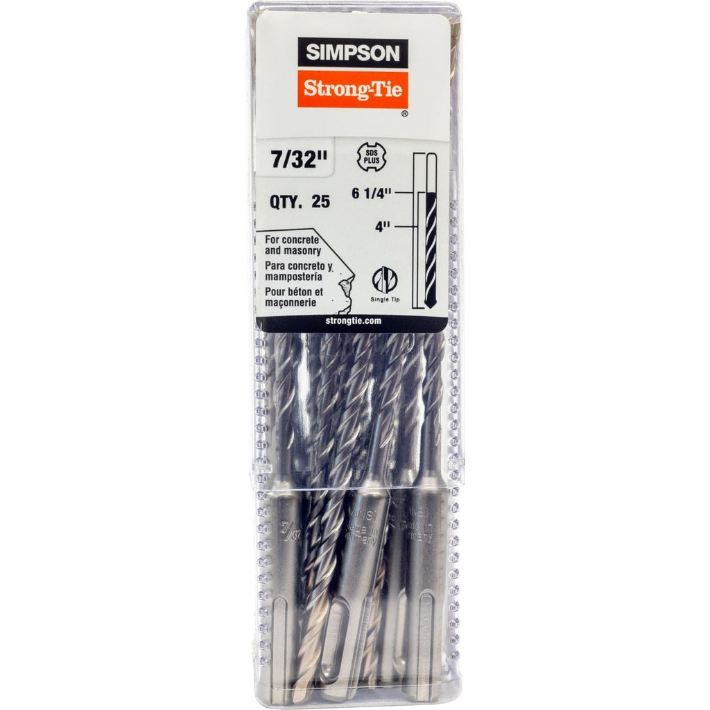 Simpson Strong-Tie MDPL02106-R25 7/32-in. x 6-1/4-in. SDS-plus Shank Drill Bit, 25-Pack