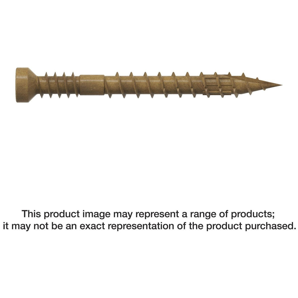 Simpson Strong-Tie FT07112MB Finish Trim Screw, #7 x 1-1/2-in. T10, Trim-Head, Quik Guard, Tan, 4000-Pack