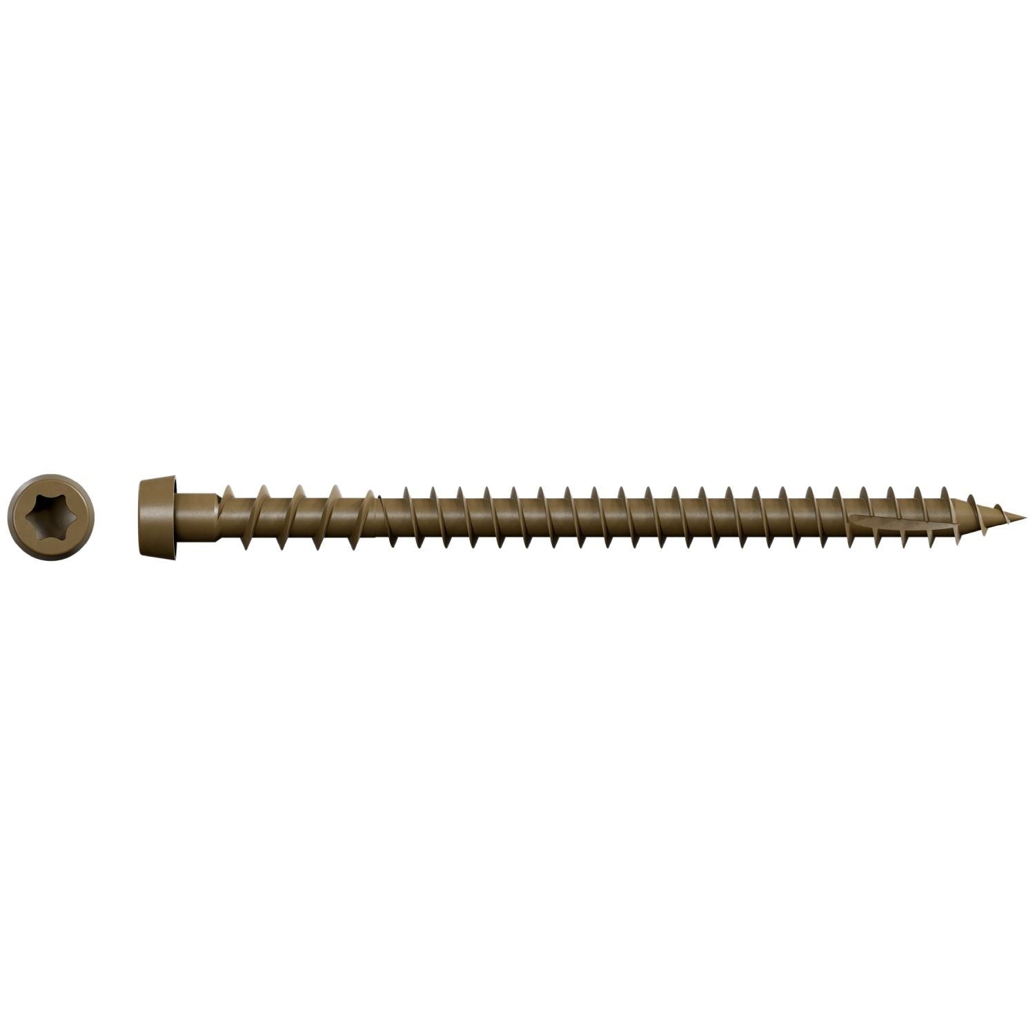 Simpson Strong-Tie DCU234SBR05 Deck-Drive DCU COMPOSITE Screw (Collated), #10 x 2-3/4-in. Quik Guard Brown 05, 1000-Pack