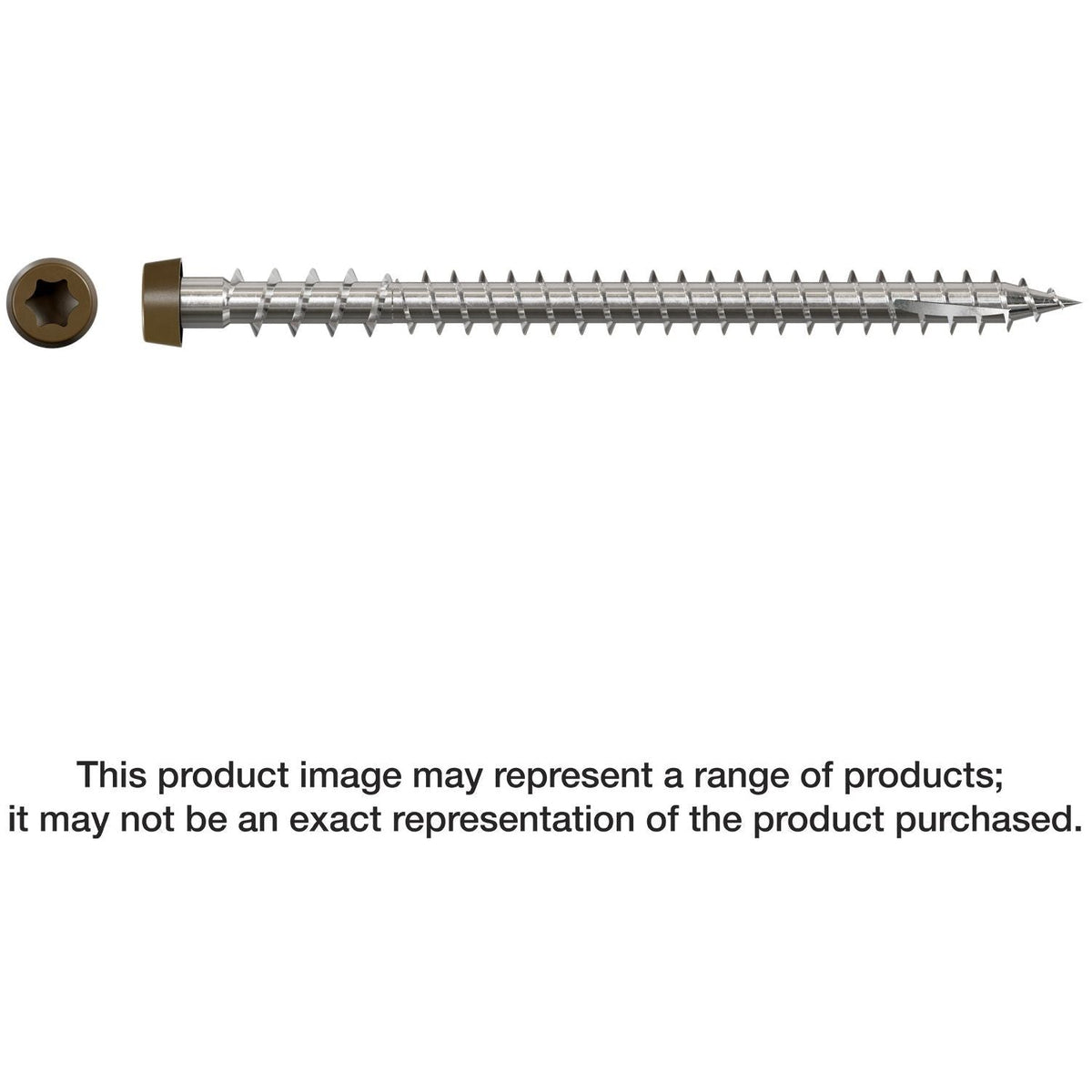 Simpson Strong-Tie DCU234S316BR01 Deck-Drive DCU COMPOSITE Screw (Collated), #10 x 2-3/4-in. Type 316, Brown 01, 1000-Pack