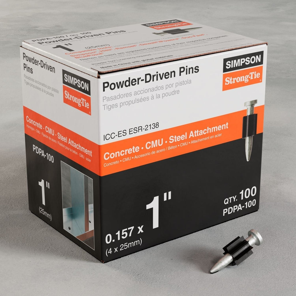 Simpson Strong-Tie PDPA-100 PDPA .157-in. x 1-in. Powder-Actuated Pin, 100-Pack
