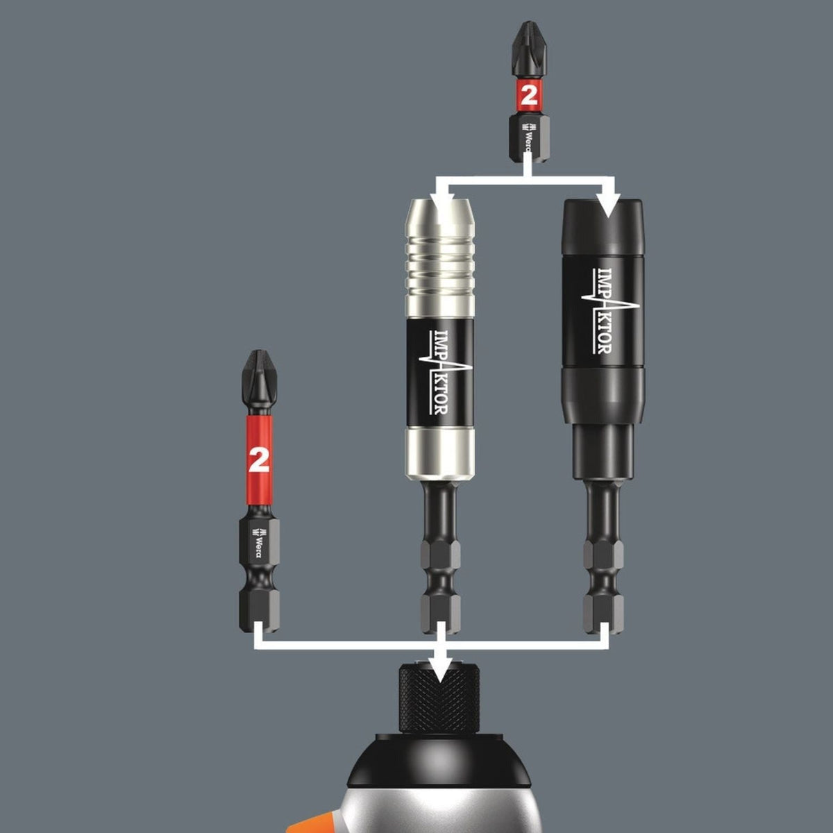 Wera 851/4 Imp Dc SB Impaktor Bit, Ph 2x50-mm.