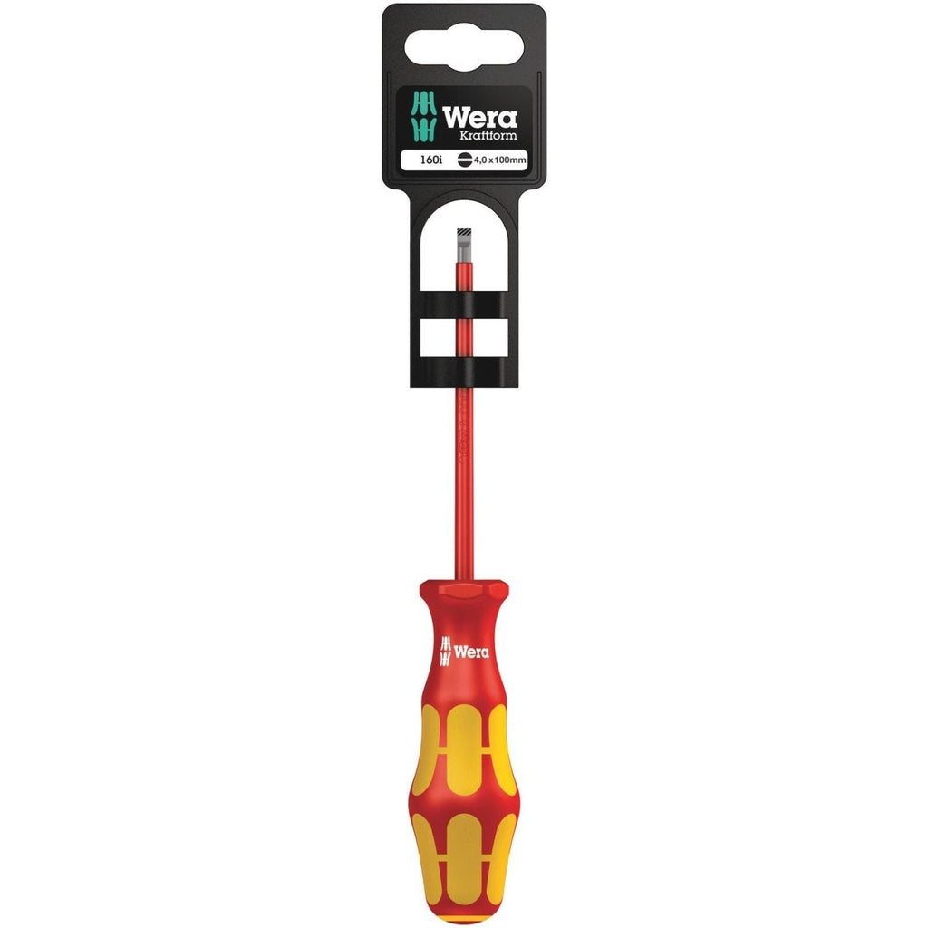 Wera 160 I SB VDE Insulated Screwdriver For Slotted Screws, 0.6x3.5x100-mm.