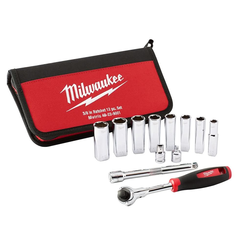 Milwaukee 48-22-9001 12-Piece 3/8" Drive Metric Socket Set