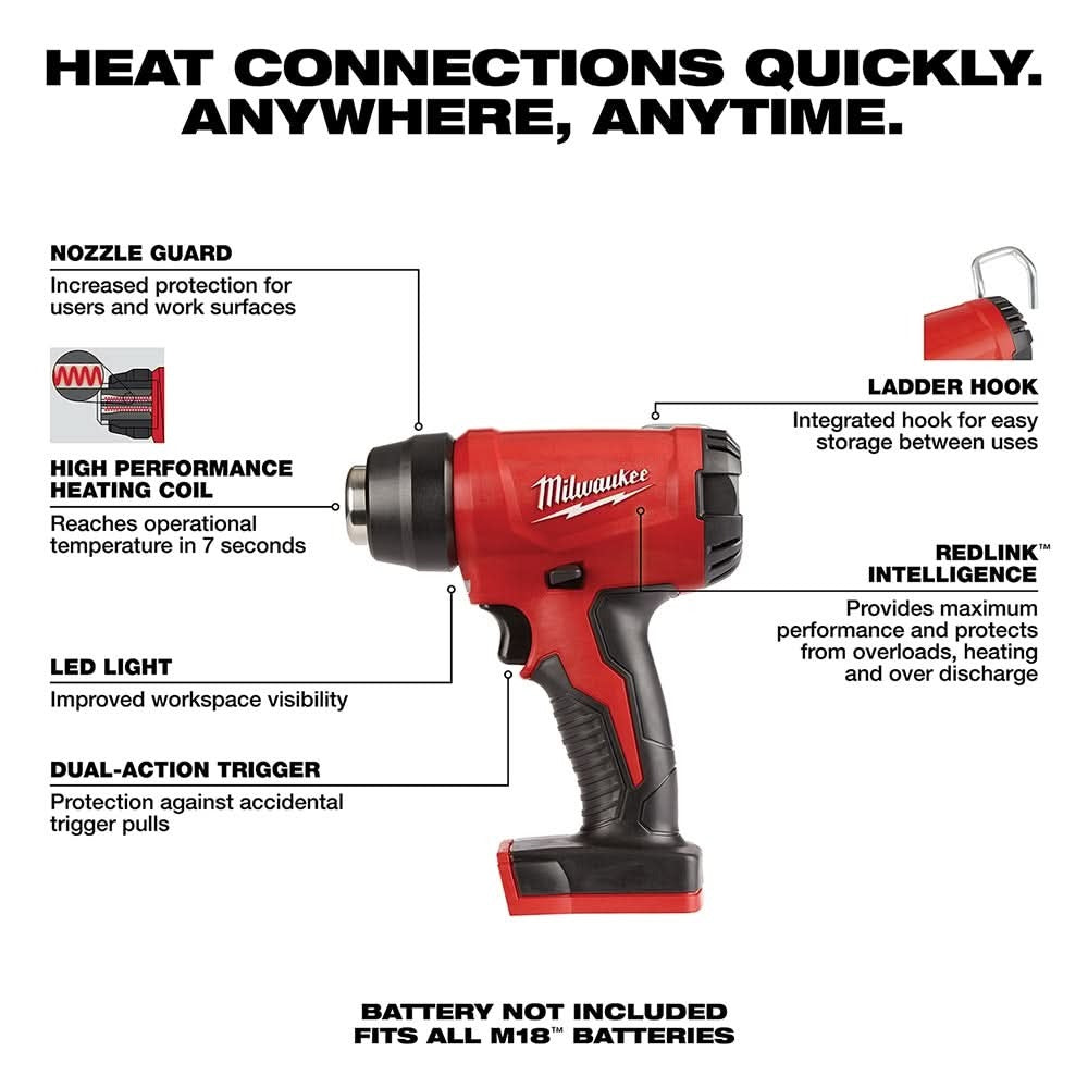 Milwaukee M18 Compact Heat Gun, Tool Only (PROMO)