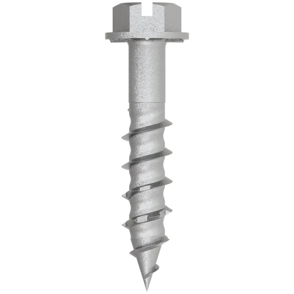Simpson Strong-Tie TNTSS625114H Titen Turbo, 1/4-in. x 1-1/4-in. Type 316 Stainless-Steel Hex-Head Concrete and Masonry Screw, 50-Pack