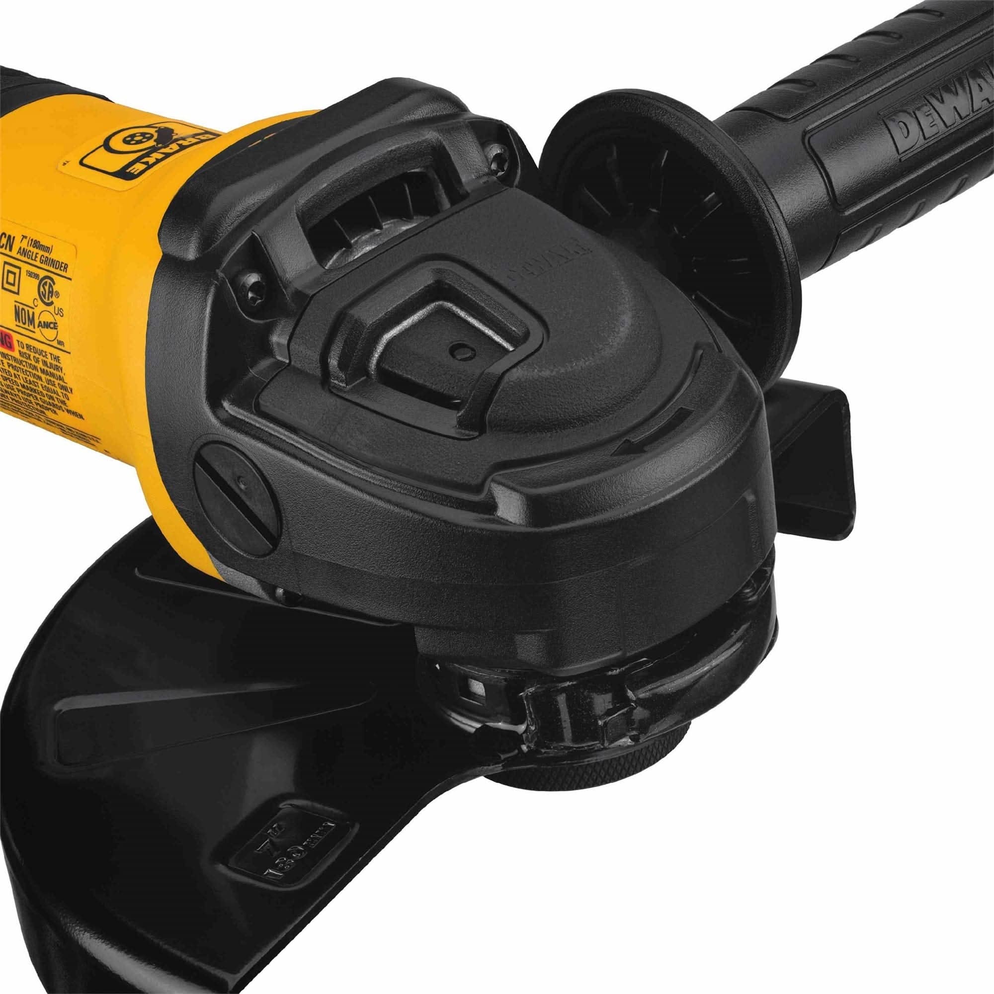 DeWalt DWE43840CN Corded 7" Brushless Small Angle Grinder, Rat Tail, With Kickback Brake, No Lock, Pipeline Cover