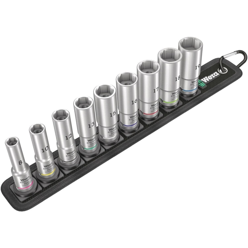 Wera Belt B Deep 1 Socket Set, 3/8-in. Drive, 9-Pieces