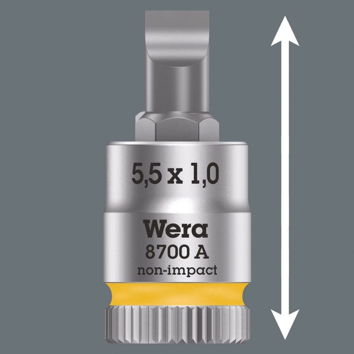 Wera 8700 A Fl Slotted Screws Zyklop Bit Socket, 1/4-in. Drive, 1.2x6.5x28-mm.