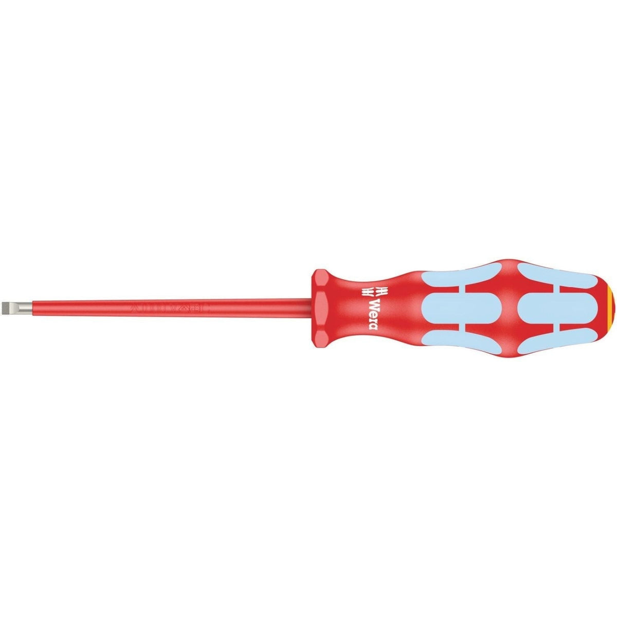 Wera 3160 I VDE Insulated Screwdriver For Slotted Screws, Stainless, 0.8x4x100-mm.