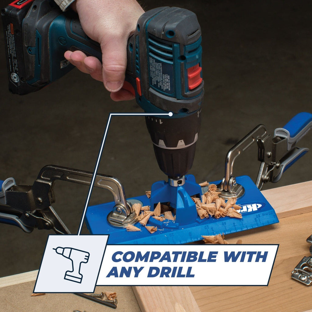Kreg Concealed Hinge Jig with 35 mm Carbide-Tipped Bit for Cabinet Door Installation (KHI-HINGE)