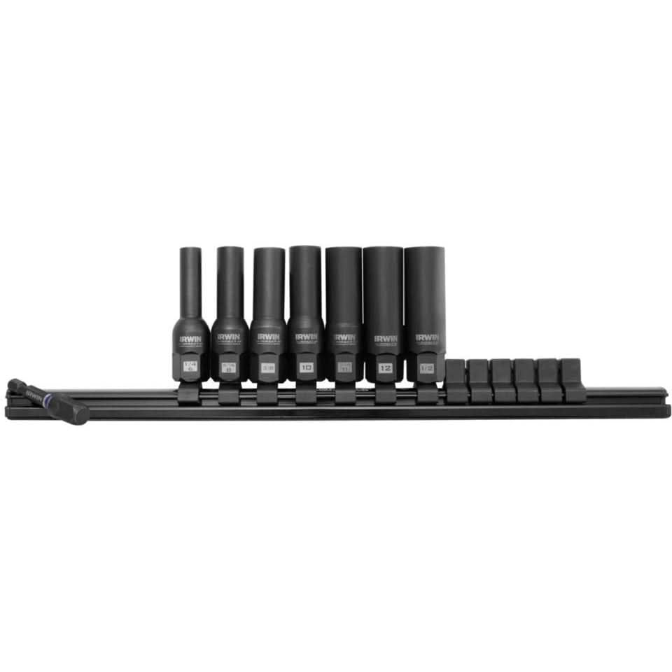 Irwin 1876227 Impact Deep Well Bolt-Grip Rail 8 Piece Set
