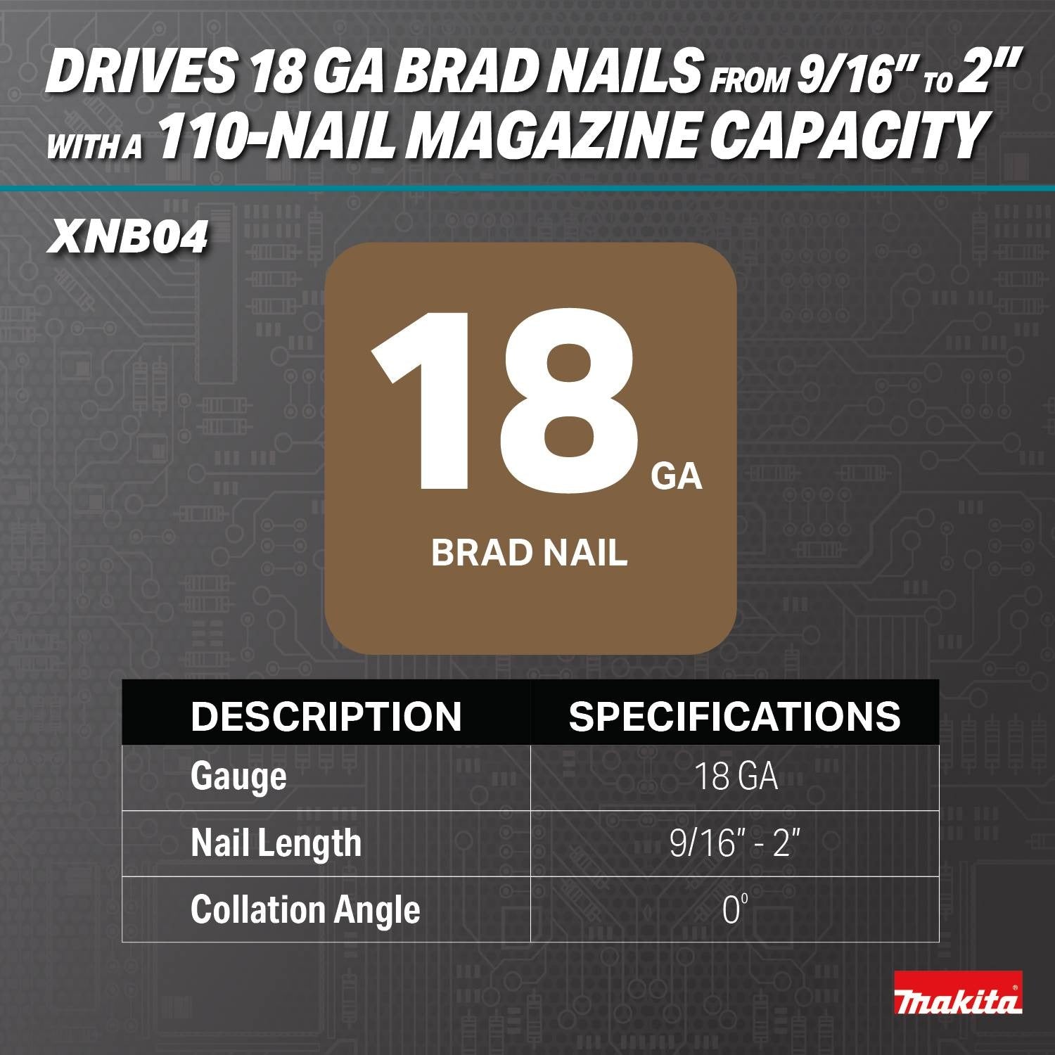 Makita XNB04Z 18V LXT Brushless Cordless 2-in. 18-Gauge Brad Nailer w/ (2) 4.0Ah Battery Starter Kit