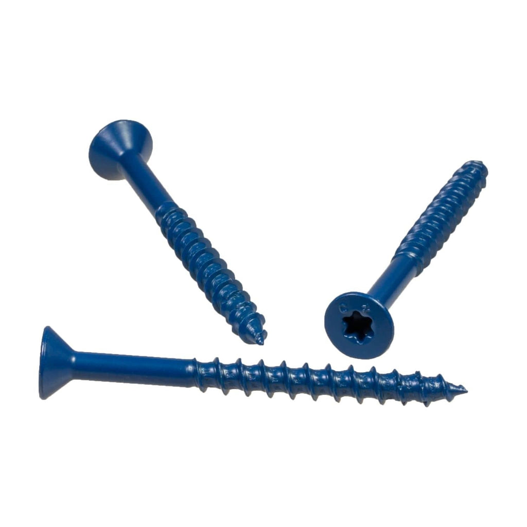Simpson Strong-Tie TNT25234TFC8 Titen Turbo, 1/4-in. x 2-3/4-in. 6-Lobe Flat-Head Concrete and Masonry Screw, Blue, 8-Pack
