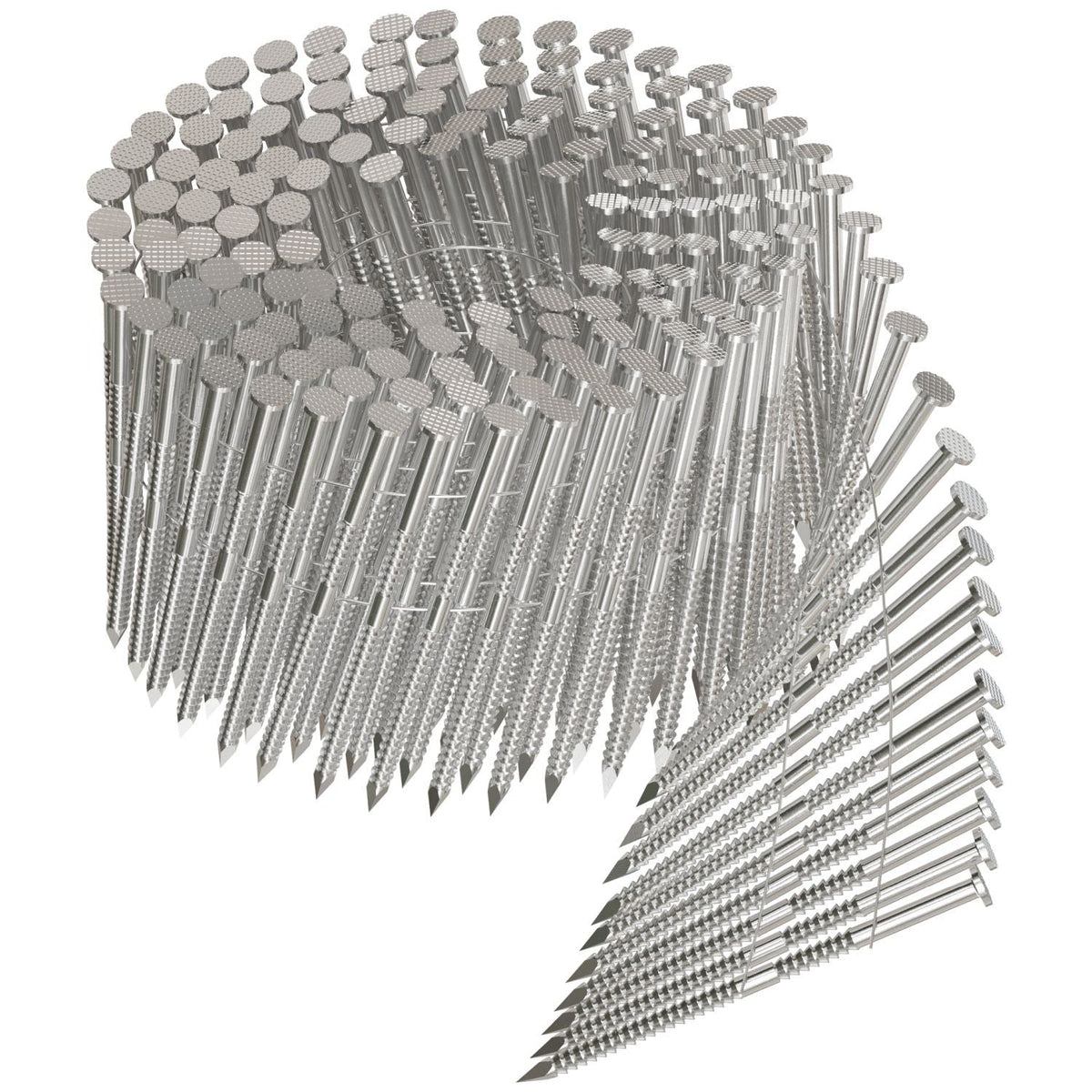 Simpson Strong-Tie S10A300PNJ 15° Wire Coil, Full Round Head, Ring-Shank Decking/Framing Nail, 3-in. x .131-in. Type 304, 1800-Pack
