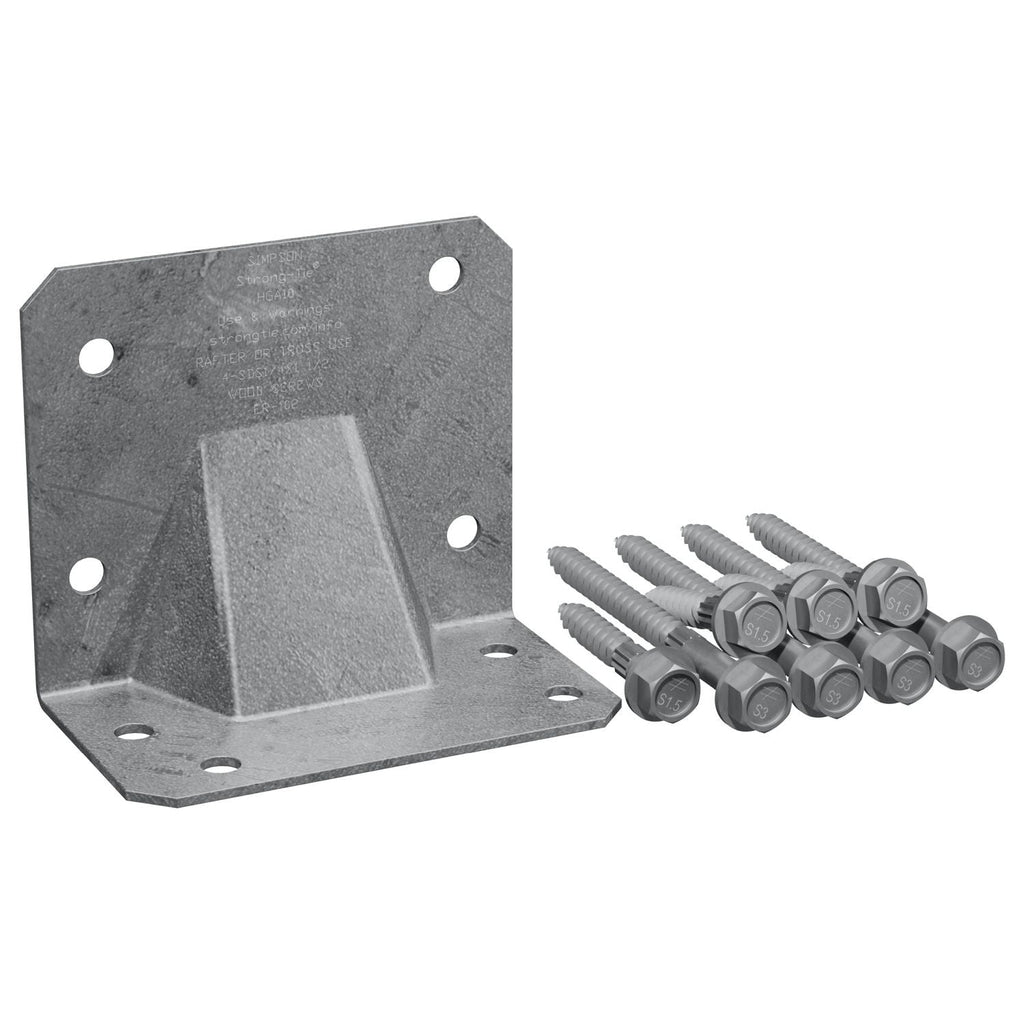 Simpson Strong-Tie HGA10KTHDG HGA Hot-Dip Galvanized Hurricane Gusset Angle with SDS Screws, 10-Pack