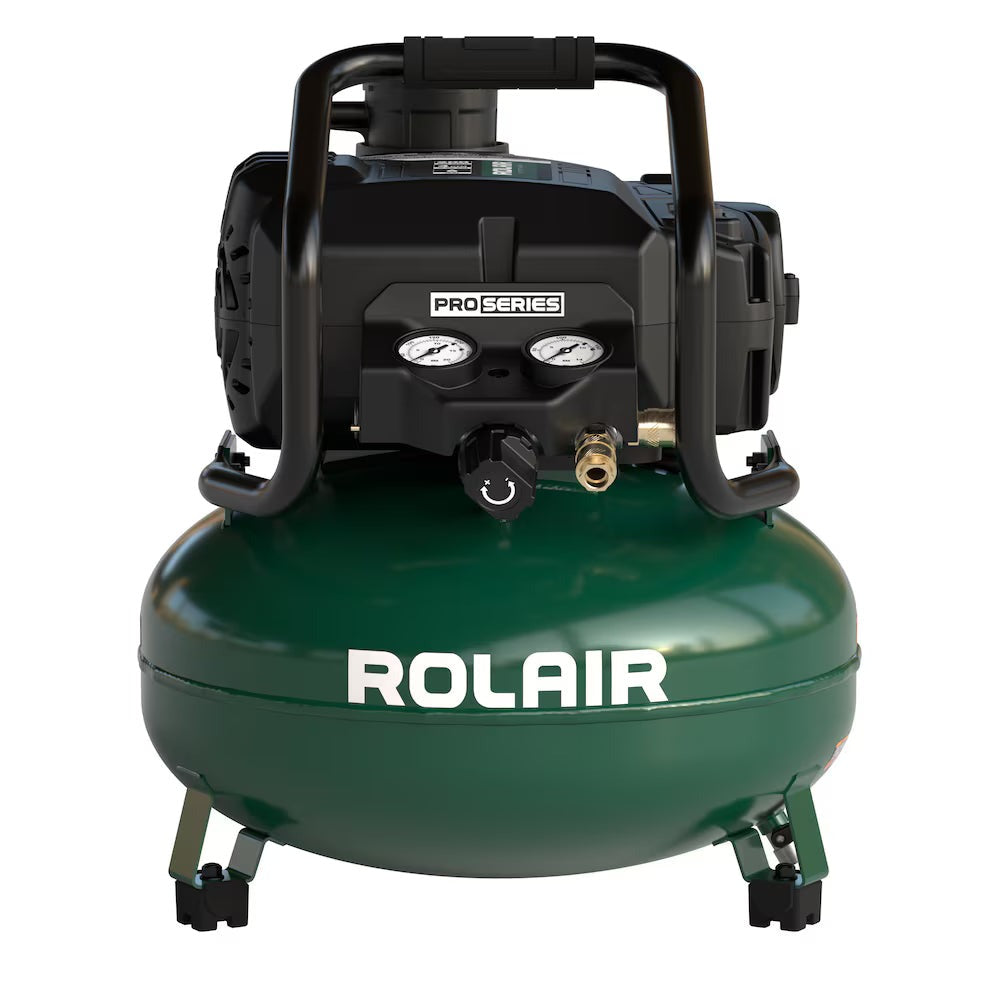 Rolair PRO Series 6-Gallon 200-PSI 4.0-SCFM Oil-Free Portable Pancake Air Compressor (PS200PC)