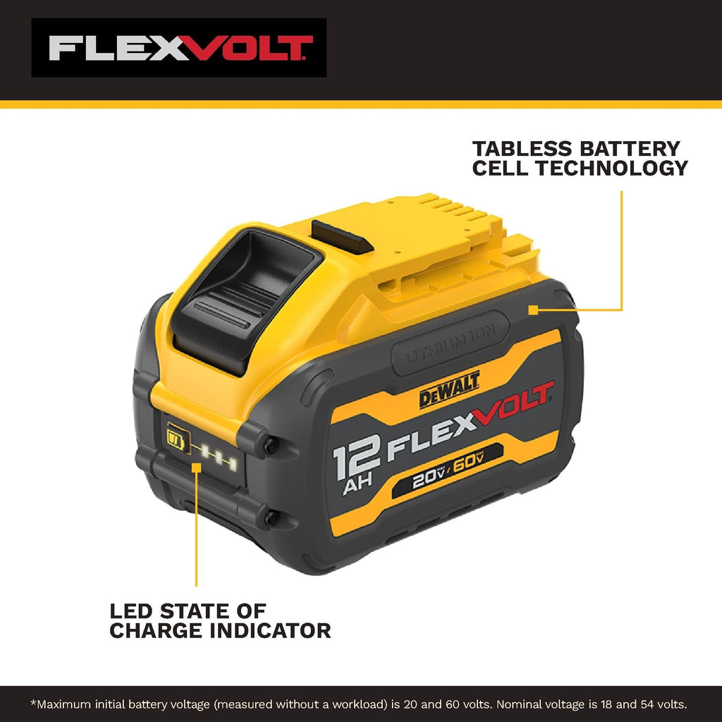 DEWALT 20V/60V MAX FlexVOLT 12.0Ah Tabless Battery (DCB6112)
