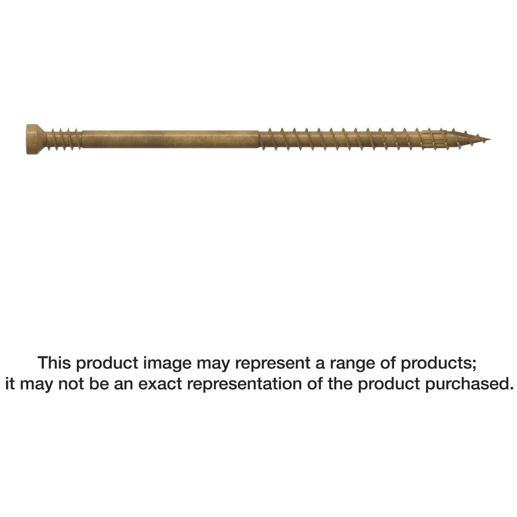 Simpson Strong-Tie FT07300R100 Finish Trim Screw, #7 x 3-in. T10, Trim-Head, Quik Guard, Tan, 100-Pack